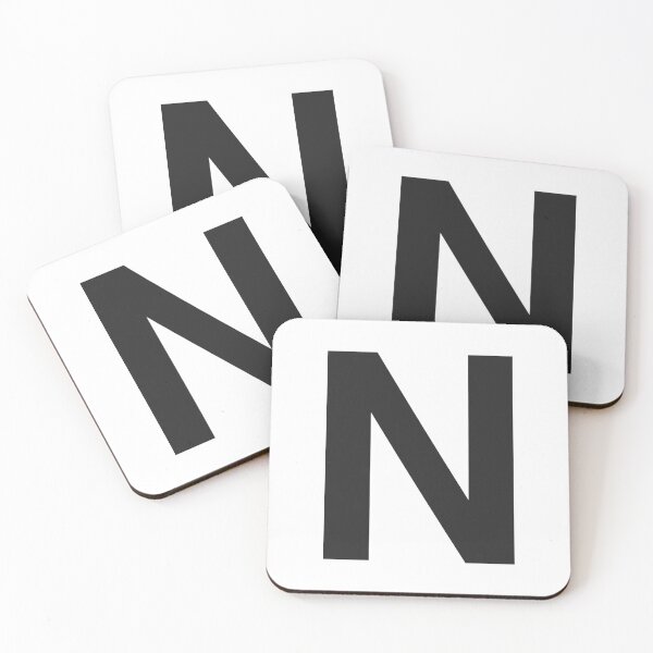 Item preview, N Initial - Black Helvetica Monogram  designed and sold by synthesizer.