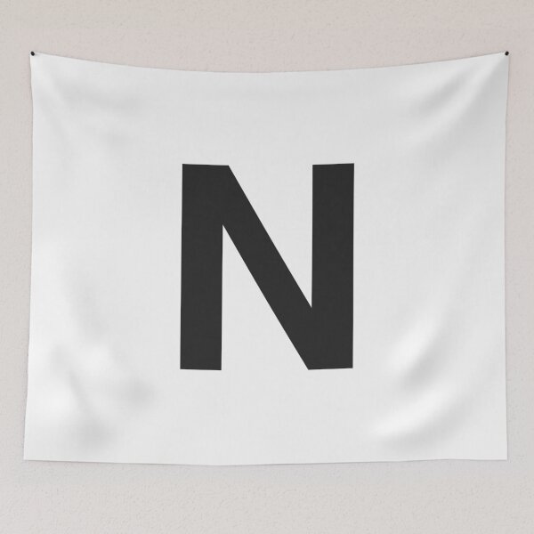 Item preview, N Initial - Black Helvetica Monogram  designed and sold by synthesizer.