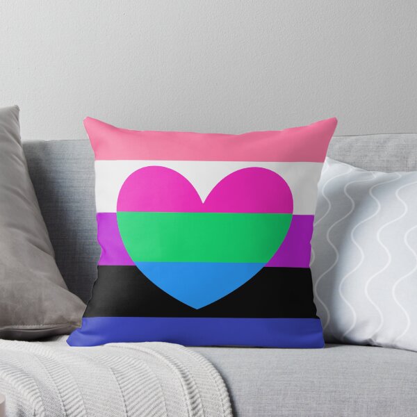 Item preview, genderfluid flag with polysexual heart designed and sold by Simplipride.