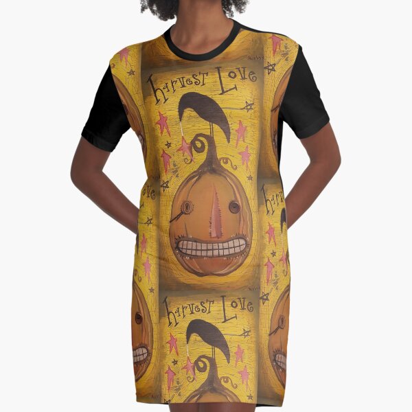 "Harvest Love" Calabaza y Cuervo Vestido camiseta