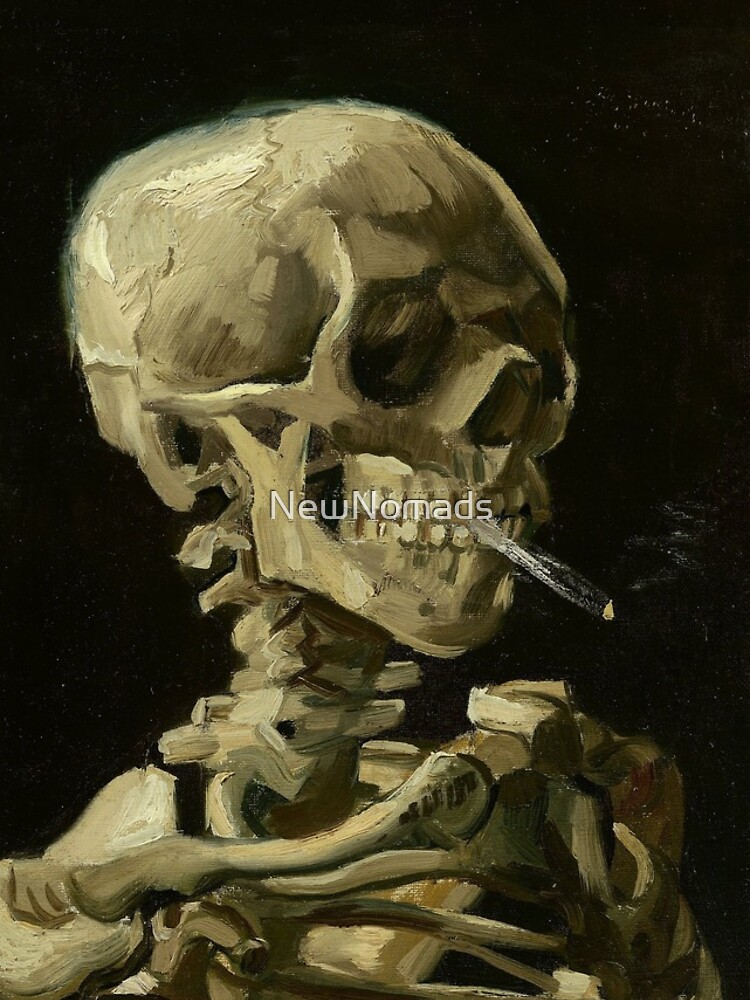 Memento Mori - Skull of a Skeleton with Burning Cigarette by Vincent Van  Gogh