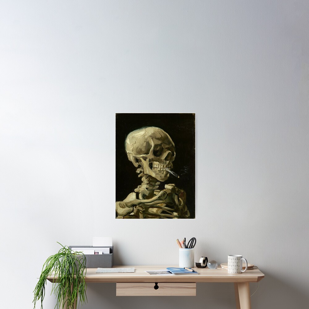 SKULL TETE DE MORT SMOKING Wall Art Poster Grand format A0 Large Print