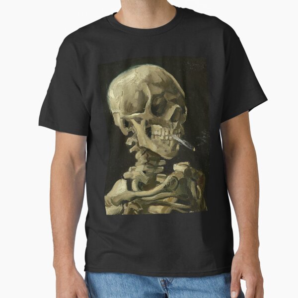 Memento Mori - Skull of a Skeleton with Burning Cigarette by Vincent Van Gogh Classic T-Shirt