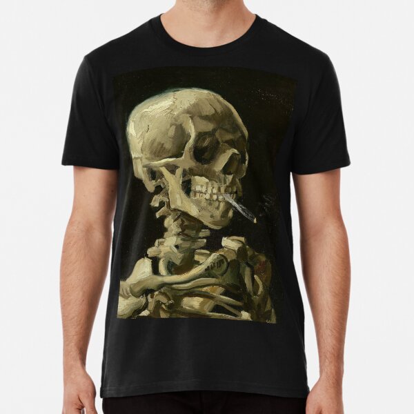Item preview, Memento Mori - Skull of a Skeleton with Burning Cigarette by Vincent Van Gogh designed and sold by NewNomads.