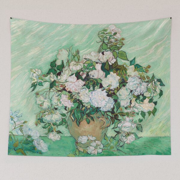 Item preview, Vincent Van Gogh Still Life - Vase with Pink Roses designed and sold by NewNomads.