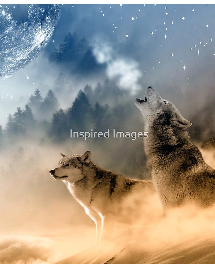 Funda y vinilo para iPad «Lobos aullando a la luna / Hermosos lobos» de  ImageMonkey | Redbubble