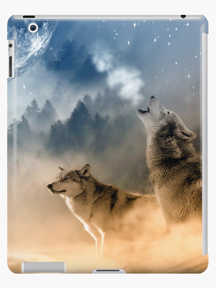 Wolfe Heulen Den Mond An Schone Wolfe Ipad Hulle Skin Von Imagemonkey Redbubble