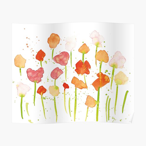 Mohnblumen an einem Sommertag Poster