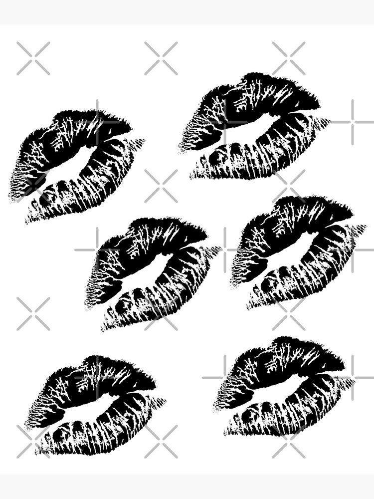 "Cute Black lipstick kiss " Poster for Sale by Antione235 Redbubble