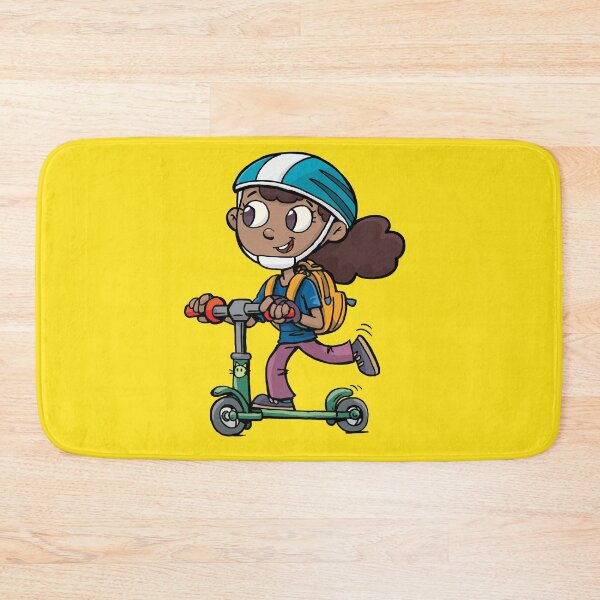 Item preview, girl go to the school on green scooter designed and sold by duxpavlic.
