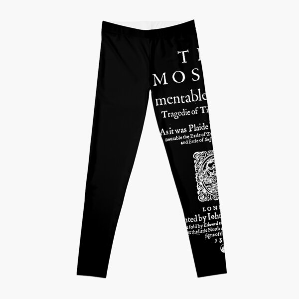 Shakespeare Titus Andronicus Frontpiece - Simple White Text Version Leggings