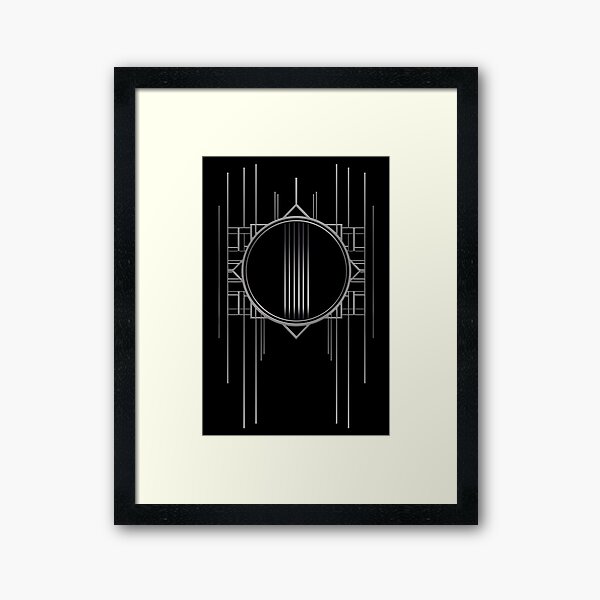 Artdeco Burlesque pattern black and white gift timeless modern and vintage glamorous Framed Art Print