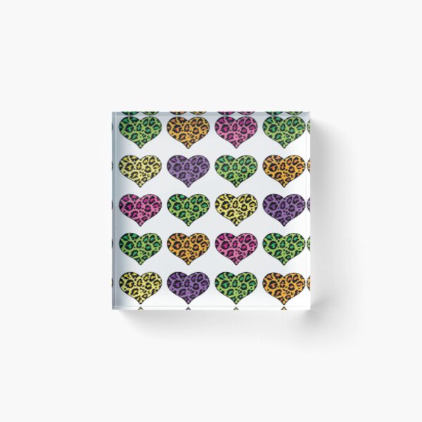 Item preview, Rainbow Leopard Print Hearts designed and sold by SerpentSkyArts.