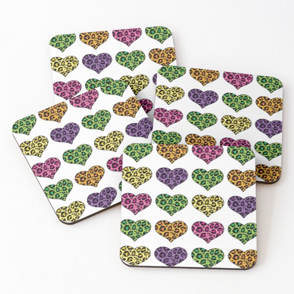 Item preview, Rainbow Leopard Print Hearts designed and sold by SerpentSkyArts.
