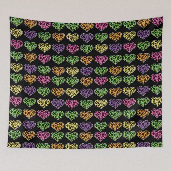 Item preview, Rainbow Leopard Print Hearts designed and sold by SerpentSkyArts.
