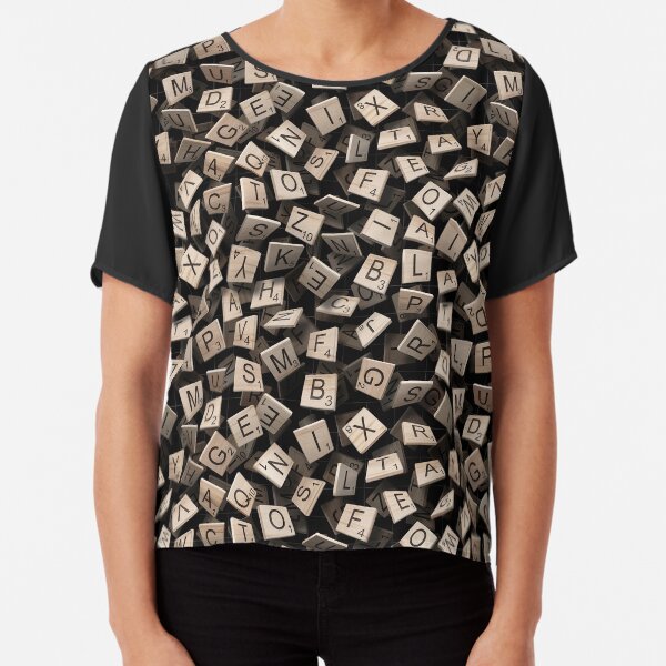Scrabble Tile Madness Chiffon Top