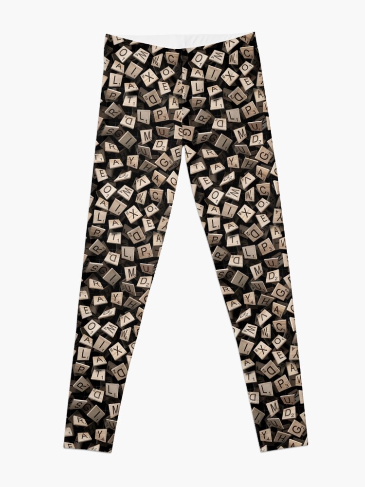 Alternate view of Scrabble Tile Madness Pattern Leggings