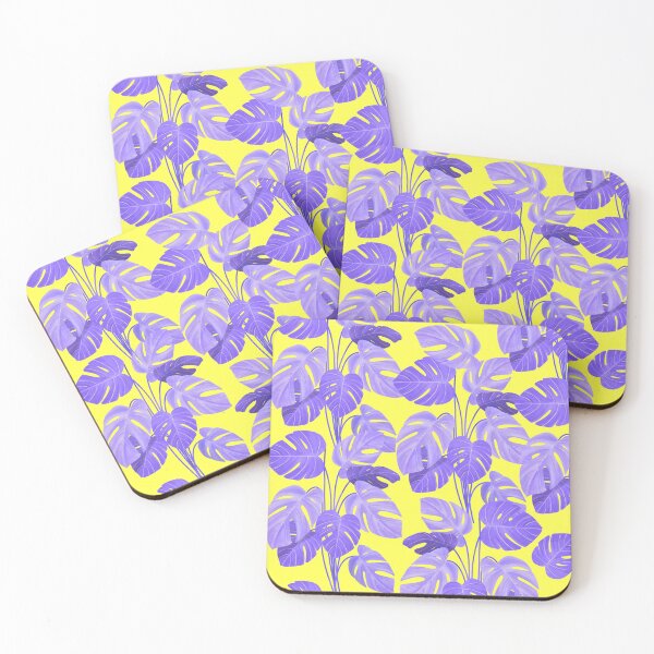 Item preview, Purple monstera tropical plants pattern designed and sold by Katbydesign.