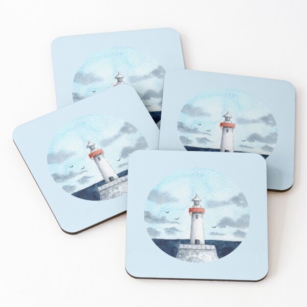 Item preview, Lighthouse - Round - Watercolour Painting designed and sold by Pattokarts.
