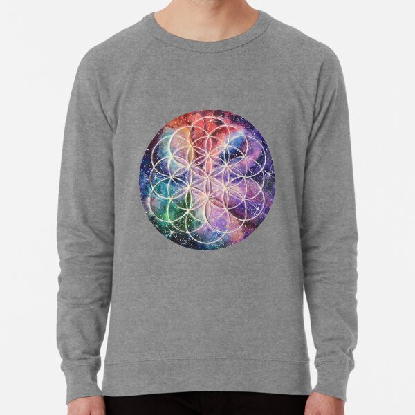 Sacred Geometry Flower of Life art Lightweight Sweatshirt
