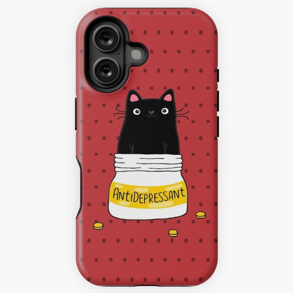 Item preview, FUR ANTIDEPRESSANT . Cute black cat illustration. A gift for a pet lover. designed and sold by kostolom3000.