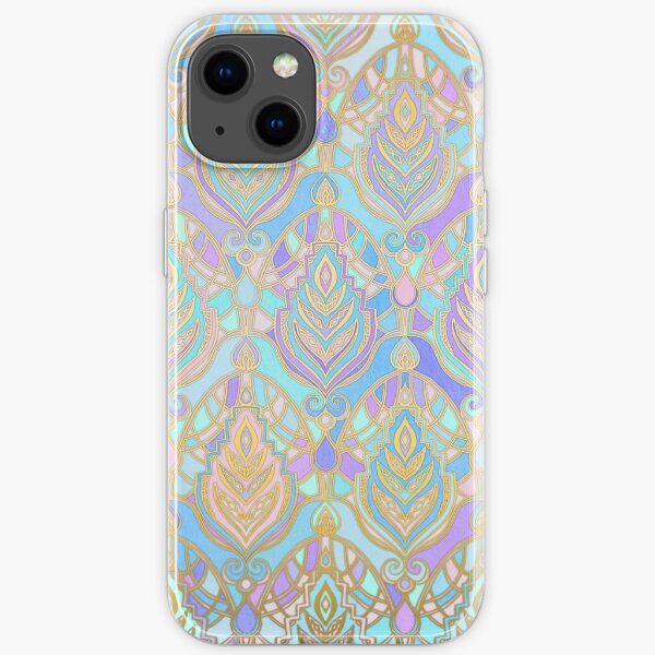 Jade & Blue Enamel Art Deco Pattern iPhone Soft Case