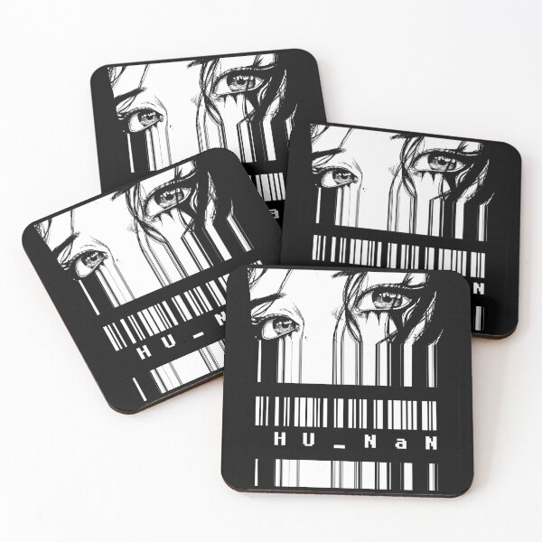 Manga eyes glitch Hu-NaN Coasters (Set of 4)