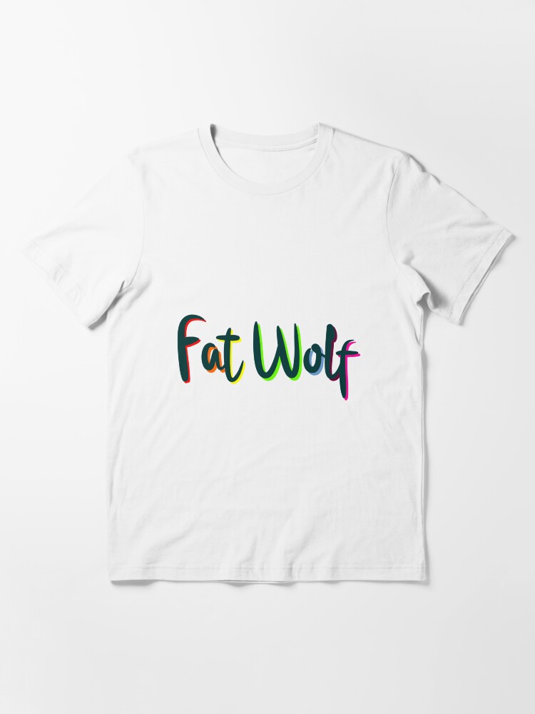 Alternate view of Fat Wolf Rainbow (Black) Essential T-Shirt