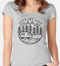 Camiseta entallada de cuello ancho LET´S GET LOST