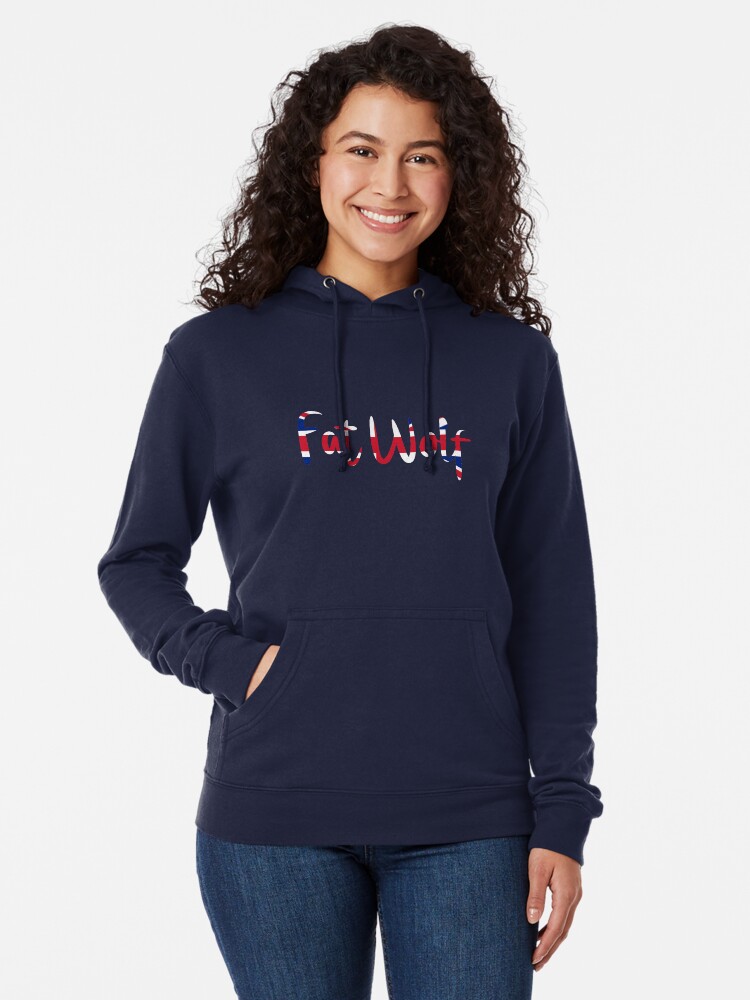Alternate view of Fat Wolf Logo (Union Jack) Lightweight Hoodie