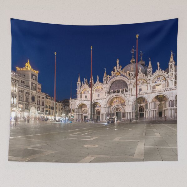 Item preview, Venice Italy Night Magic - Saint Mark Square Piazza San Marco Blue Midnight designed and sold by Georgia Mizuleva.