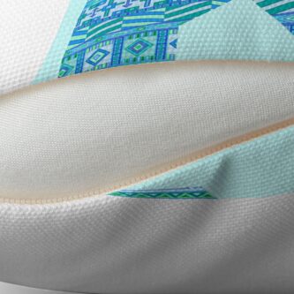 Alternate view of Letter K Blue Aztec Stripes Pattern Boho Monogram Initial Throw Pillow