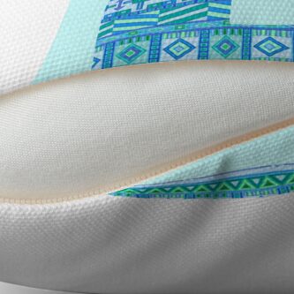Alternate view of Letter L Blue Aztec Stripes Pattern Boho Monogram Initial Throw Pillow