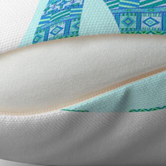 Alternate view of Letter M Blue Aztec Stripes Pattern Boho Monogram Initial Throw Pillow