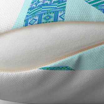 Alternate view of Letter N Blue Aztec Stripes Pattern Boho Monogram Initial Throw Pillow