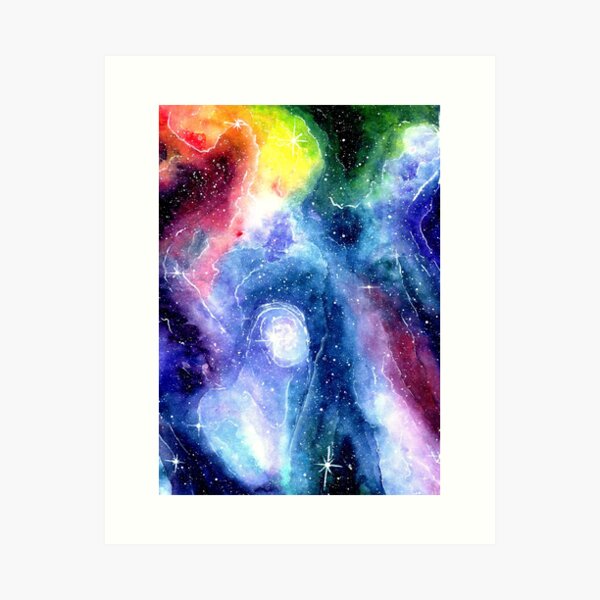 Rainbow space art Art Print
