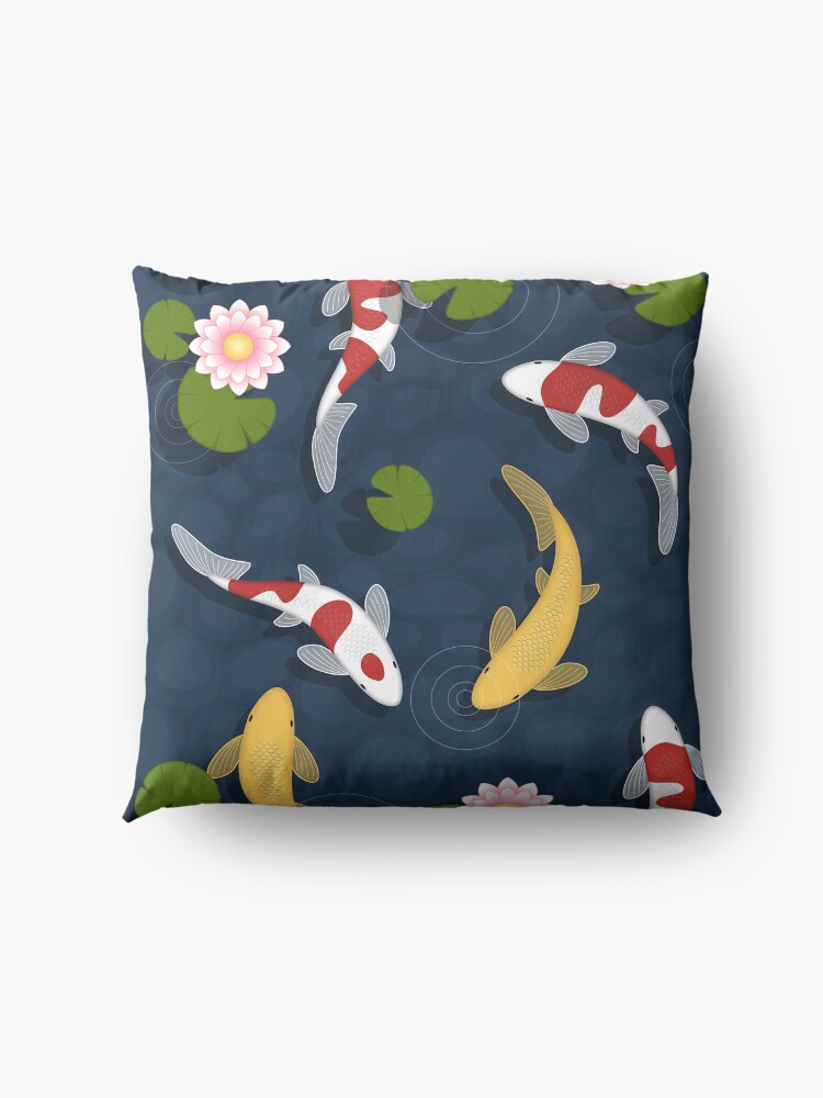 Alternate view of Japanese Koi Fish Pond Floor Pillow