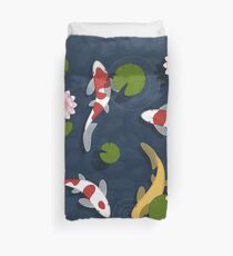 Japanese Koi Fish Pond Duvet Cover