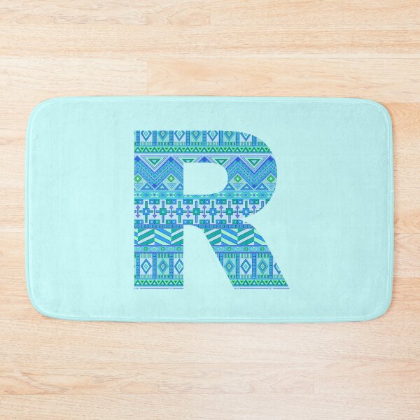 Item preview, Letter R Blue Aztec Stripes Pattern Boho Monogram Initial designed and sold by theartofvikki.
