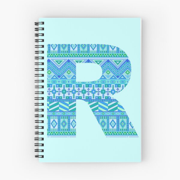 Item preview, Letter R Blue Aztec Stripes Pattern Boho Monogram Initial designed and sold by theartofvikki.