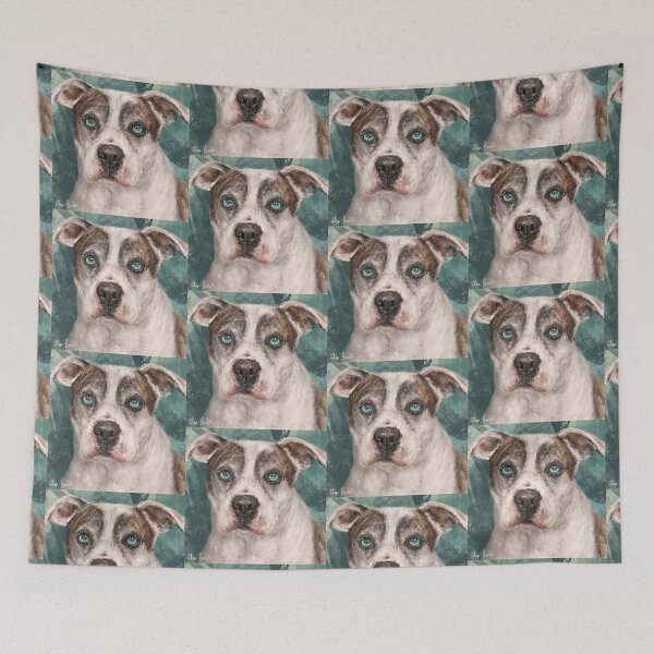 Item preview, Painting of a Gorgeous Amstaff Dog with Blue Eyes designed and sold by ibadishi.