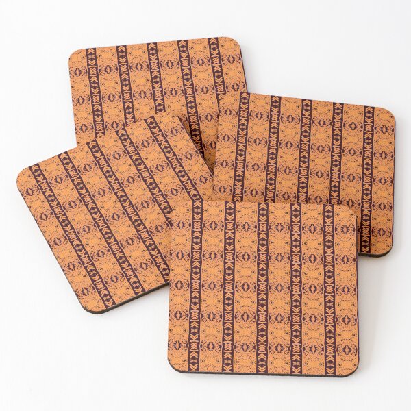 Item preview, African Geometric Pattern in Orange And Black designed and sold by MinRoGallery12.