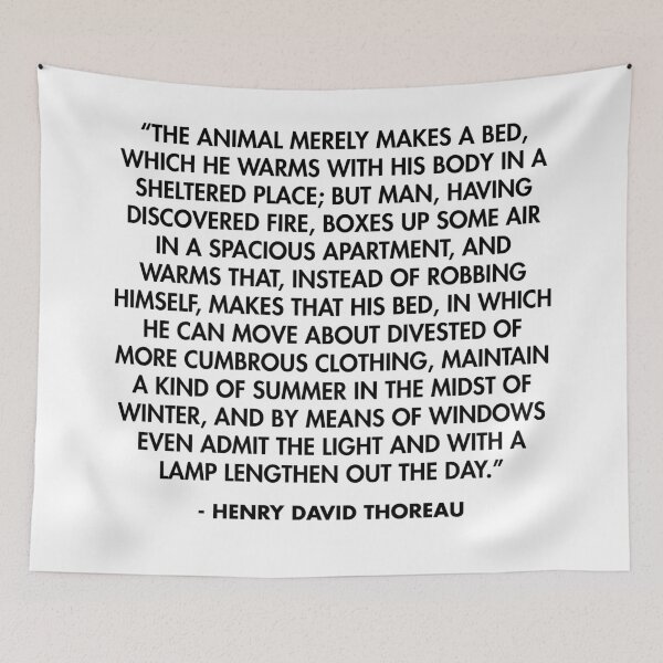 Item preview, “The animal merely makes a bed, which he warms with his body in a sheltered place...” - Henry David Thoreau designed and sold by AlanPun.