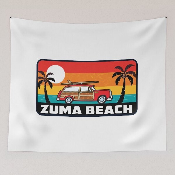 Item preview, Zuma Beach California Surfing Woodie Surf Surfer Surfboard designed and sold by DESTINATIONS DECAL.