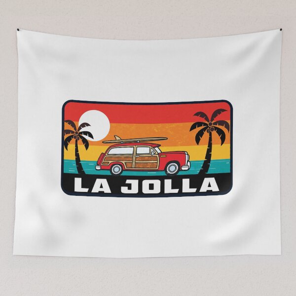 Item preview, La Jolla California Surfing Woodie Surf Surfer Surfboard Beach designed and sold by DESTINATIONS DECAL.