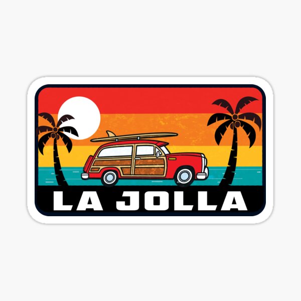 Aperçu de l'œuvre La Jolla California Surf Woodie Surf Surf Surf Beach créée et vendue par DESTINATIONS DECAL.