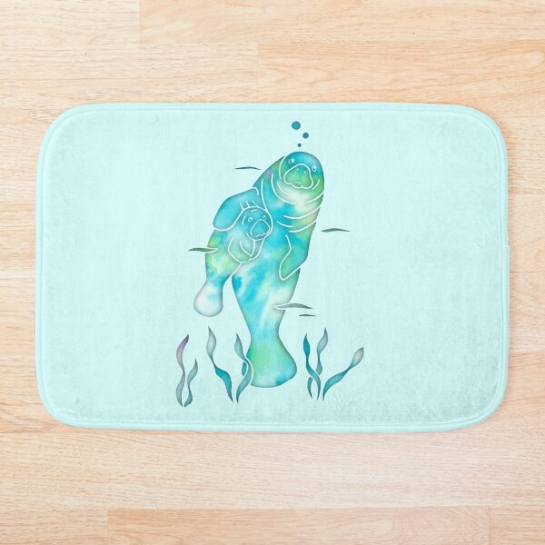 Aqua Sea Manatees Bath Mat