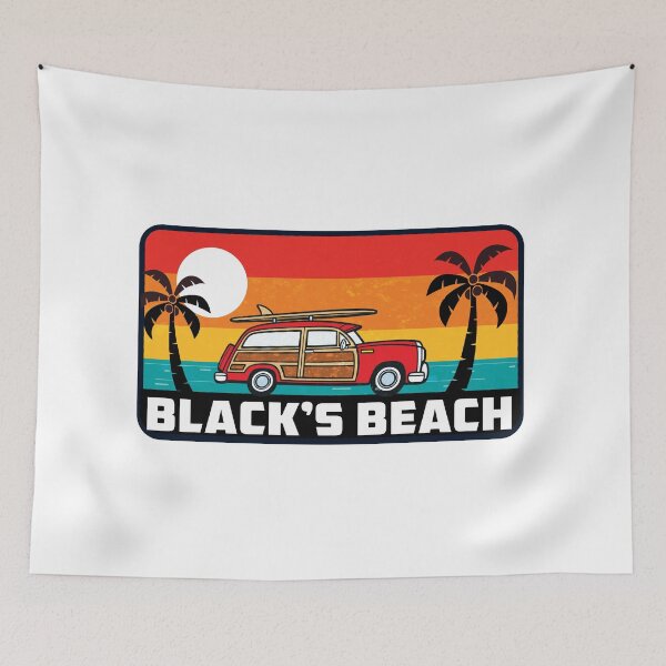Item preview, Black's Beach California Surfing Woodie Surf Surfer Surfboard San Diego designed and sold by DESTINATIONS DECAL.