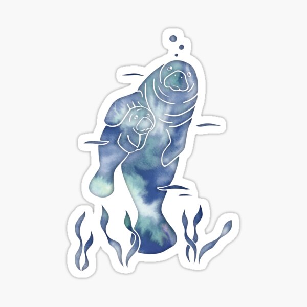 Blue Sea Manatees Sticker