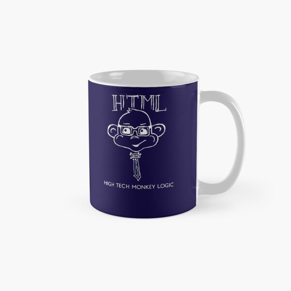 Item preview, HTML High Tech Monkey Logic funny acronym White designed and sold by Ilze Lucero.